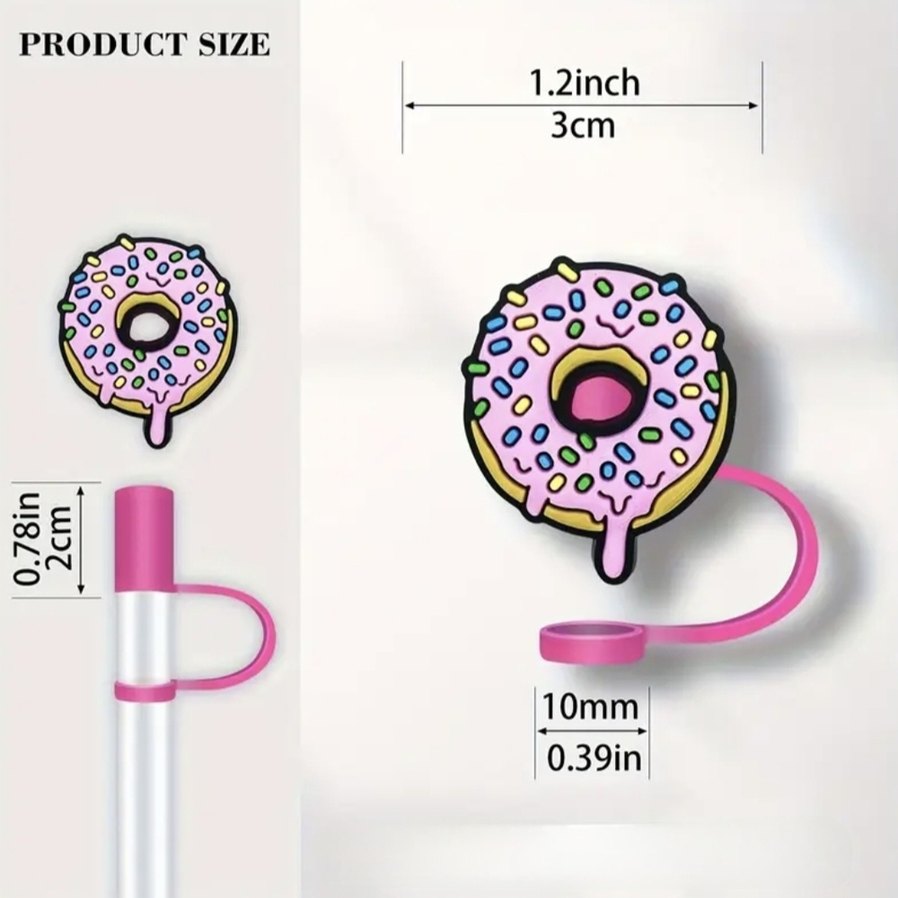 🎁🎁Dunkin Straw Covers - Pink and Yellow - Picture 2 of 4